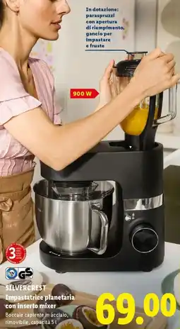 Lidl SILVERCREST Impastatrice planetaria con inserto mixer offerta