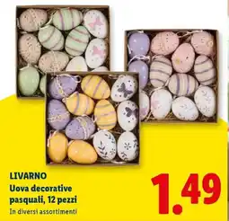 Lidl LIVARNO Uova decorative pasquali, 12 pezzi offerta