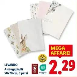 Lidl LIVARNO Asciugapiatti 50x70 cm, 3 pezzi offerta