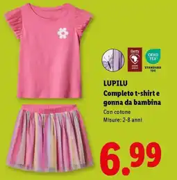 Lidl LUPILU Completo t-shirt e gonna da bambina offerta
