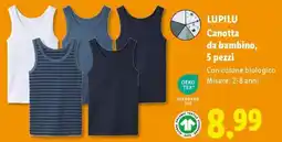 Lidl LUPILU Canotta da bambino, 5 pezzi offerta