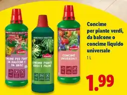 Lidl Concime per piante verdi, da balcone o concime liquido universale offerta