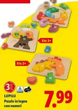 Lidl LUPILU Puzzle in legno con numeri offerta