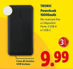 Lidl TRONIC Powerbank 10000mAh offerta