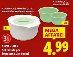 Lidl SILVERCREST Set ciotole per impastare, 2 o 4 pezzi offerta