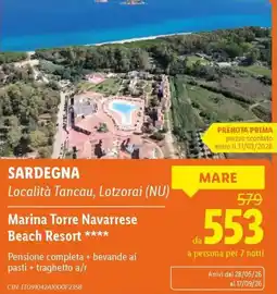 Lidl Marina Torre Navarrese Beach Resort offerta