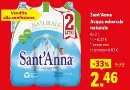 Lidl Sant'Anna Acqua minerale naturale offerta