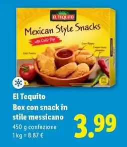 Lidl El Tequito Box con snack in stile messicano offerta