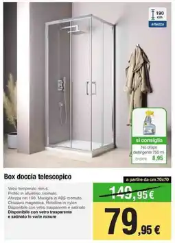 Handy fai da te Box doccia telescopico offerta