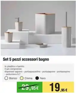 Handy fai da te Set 5 pezzi accessori bagno offerta