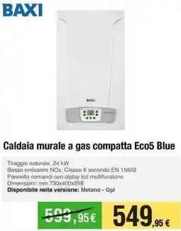 Handy fai da te BAXI Caldaia murale a gas compatta Eco5 Blue offerta