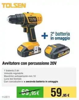 Handy fai da te TOLSEN Avvitatore con percussione 20V offerta