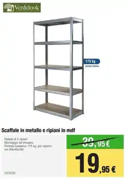 Handy fai da te Verdelook Scaffale in metallo e ripiani in mdf offerta