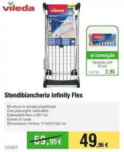 Handy fai da te vileda Stendibiancheria Infinity Flex offerta