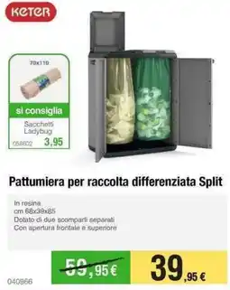 Handy fai da te Keter Pattumiera per raccolta differenziata Split offerta