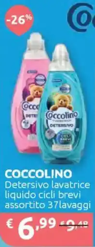 Ipersoap COCCOLINO Detersivo lavatrice liquido cicli brevi offerta