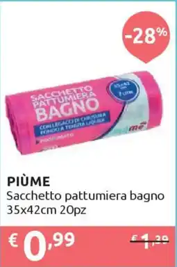 Ipersoap PIÙME Sacchetto pattumiera bagno 35x42cm 20pz offerta