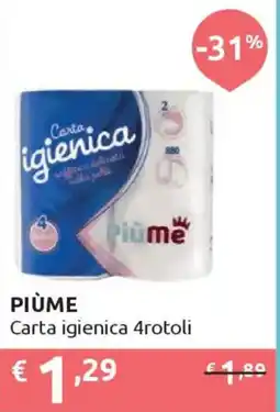 Ipersoap PIÙME Carta igienica 4rotoli offerta