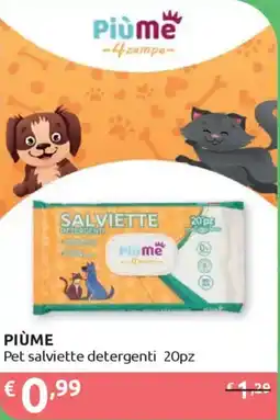 Ipersoap PIÙME Pet salviette detergenti 20pz offerta