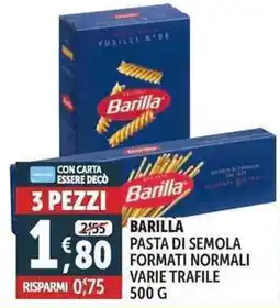 Deco Supermercati Barilla pasta di semola formati normali offerta