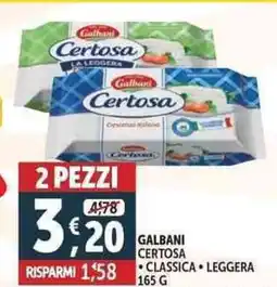 Deco Supermercati Galbani certosa classica leggera offerta