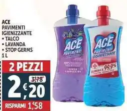 Deco Supermercati Ace pavimenti igienizzante offerta