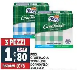 Deco Supermercati Foxy gran tavola tovaglioli doppiovelo 33 x 33 cm offerta