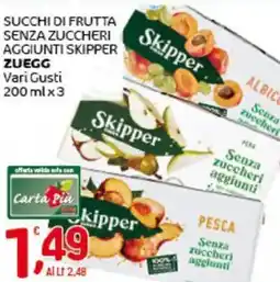 Crai Succhi di frutta senza zuccheri aggiunti skipper ZUEGG offerta