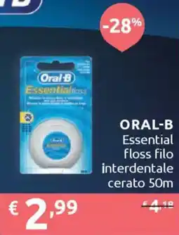 Ipersoap ORAL-B Essential floss filo interdentale cerato 50m offerta
