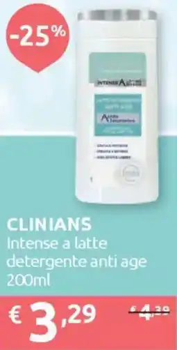 Ipersoap CLINIANS Intense a latte detergente anti age offerta