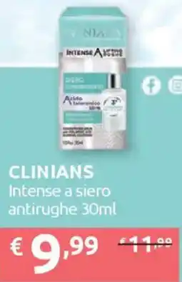 Ipersoap CLINIANS Intense a siero antirughe offerta