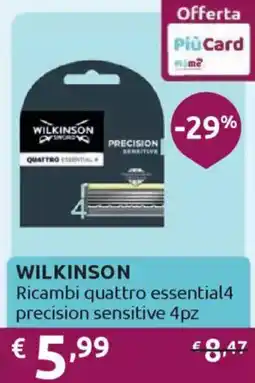 Ipersoap WILKINSON Ricambi quattro essential4 precision sensitive offerta