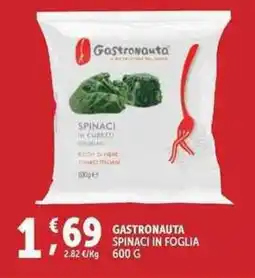 Deco Supermercati Gastronauta spinaci in foglia offerta