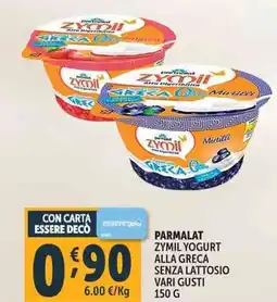 Deco Supermercati Parmalat zymil yogurt alla greca senza lattosio offerta