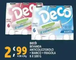 Deco Supermercati Deco bevanda anticolesterolo bianco fragola offerta