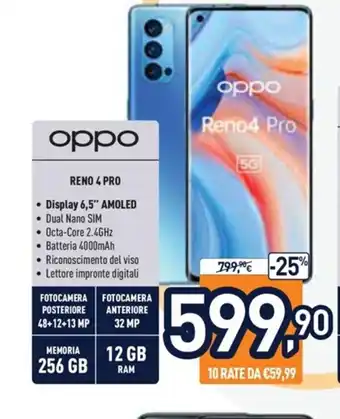 Unieuro Oppo Reno 4 Pro offerta