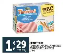 Deco Supermercati Gran terre teneroni l'abc della merenda con dischetti al cotto offerta