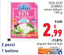 Conad Feta dop ZORBAS offerta