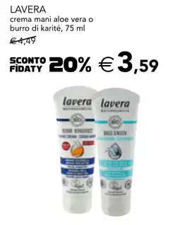 Esselunga LAVERA crema mani aloe vera o burro di karité offerta