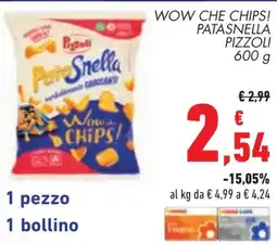 Conad Wow che chips! patasnella PIZZOLI offerta