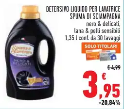 Conad Detersivo liquido per lavatrice SPUMA DI SCIAMPAGNA offerta