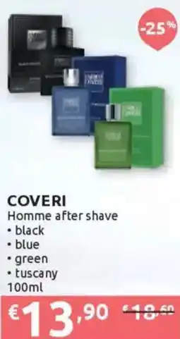 Ipersoap COVERI Homme after shave black, blue, green, tuscany offerta