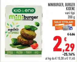 Conad Miniburger, burger KIOENE offerta