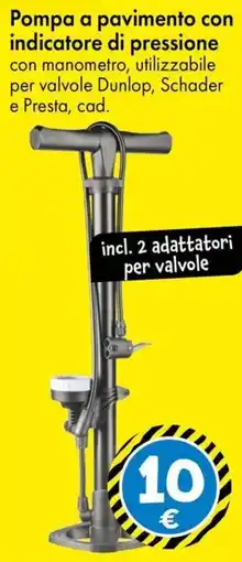 Tedi Pompa a pavimento con indicatore di pressione con manometro offerta