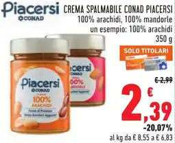 Conad Crema spalmabile conad PIACERSI offerta