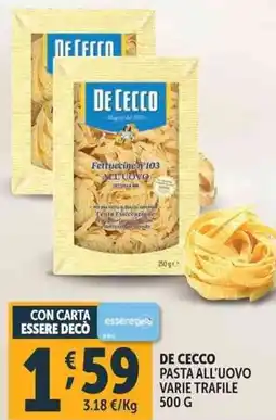 Deco Supermercati De cecco pasta all'uovo offerta