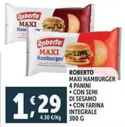 Deco Supermercati Roberto maxi hamburge 4 panini r offerta