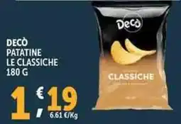 Deco Supermercati Decò patatine le classiche offerta