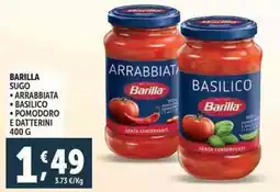 Deco Supermercati Barilla sugo, arrabbiata, basilico, pomodoro e datterini offerta
