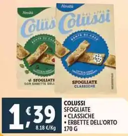 Deco Supermercati Colussi sfogliate classiche, erbette dell'orto offerta